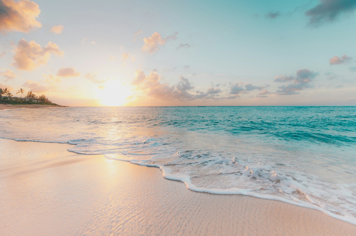 A quiet shoreline at sunrise